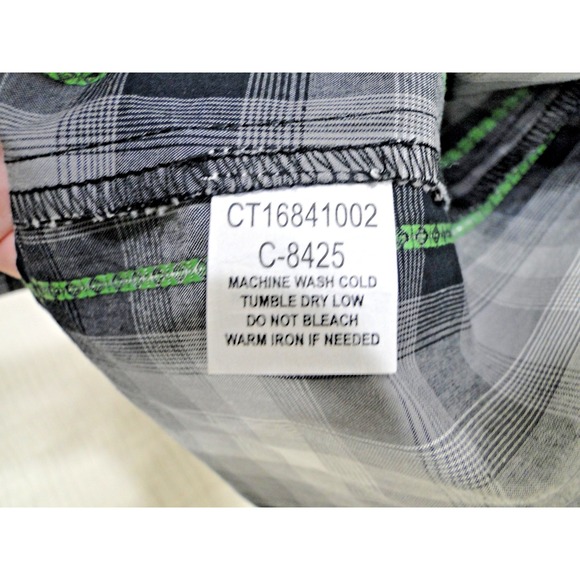 Cruel Girl Women's Western Shirt XL Black Green Plaid Pearl Snap Rodeo Top‎ - Picture 7 of 9